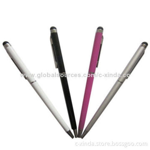 2-in-1 Touch Pen for iPhone/iPad, with Touch and Writing, Made of Aluminum